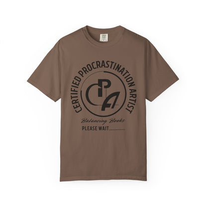 Certified Procrastination Artist Unisex Fun T-Shirt Gift for Accountant , Public Certified Accountant.