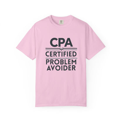 Certified Problem Avoider Unisex Fun T-Shirt for Accountant, Public Certified Accountant.