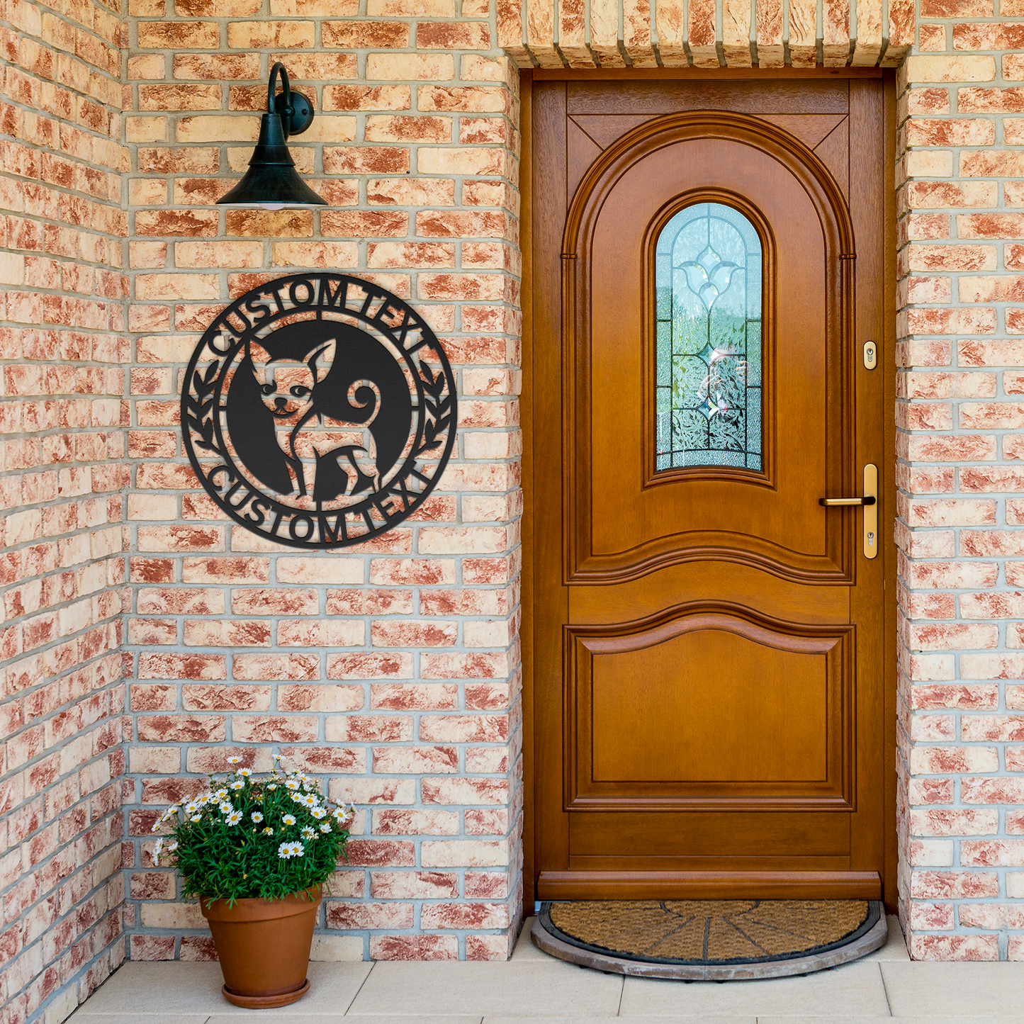Chihuahua custom metal wall sign in 5 colors & 6 sizes. Made from durable 18-gauge steel, perfect for indoor or outdoor decor. Stylish, weather-resistant charm.