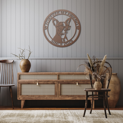 Custom_Metal_Chihuahua_Wall_Art_-_Person_Copper_Rustic_Hallway_Mockup.png