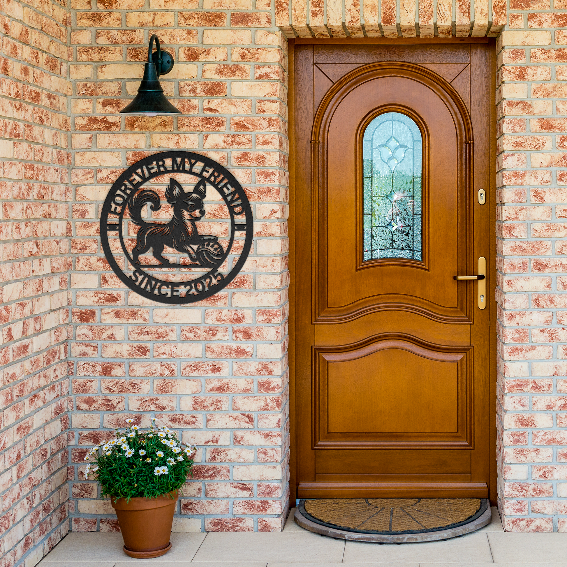 Custom_Metal_Cute_Chihuahua_Wall_Art_-_P_Black_Brick_Entrance_Mockup.png