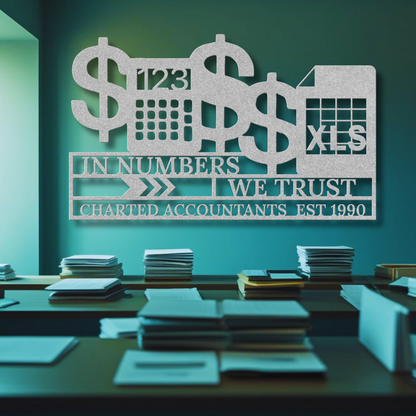 In_Numbers_We_Trust_Accountant_Metal_Wall_Art_Silver