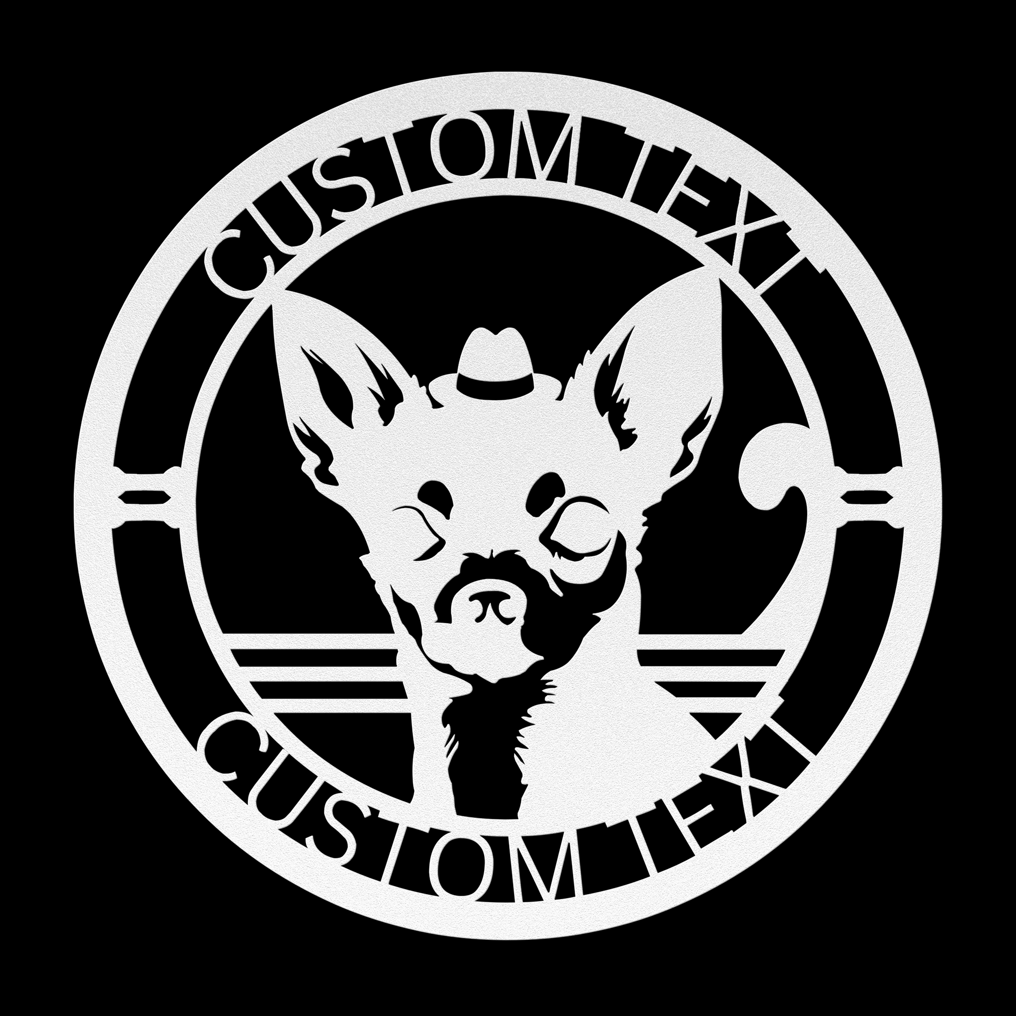 Custom Metal Chihuahua Wall Art - Personalized Family Name & House Number Sign, Home Decor.