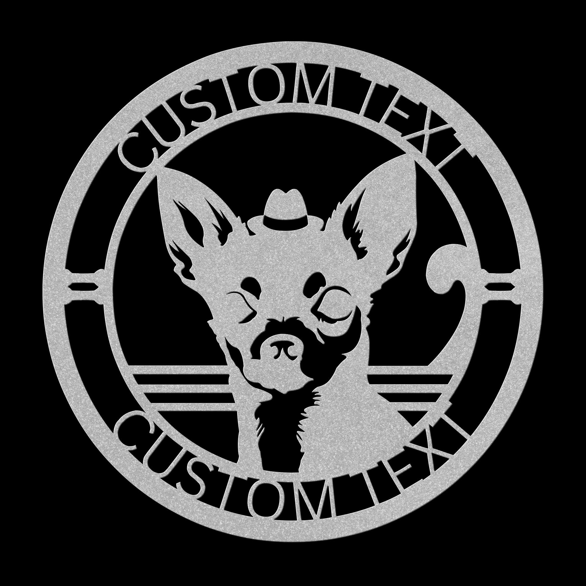 Custom Metal Chihuahua Wall Art - Personalized Family Name & House Number Sign, Home Decor.