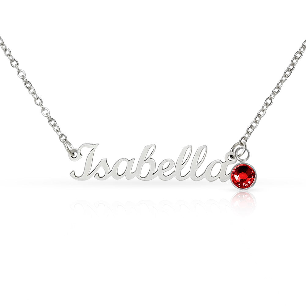 To Mom - A Heartfelt Tribute Custom Name Necklace with Birthstone - From Daughter
