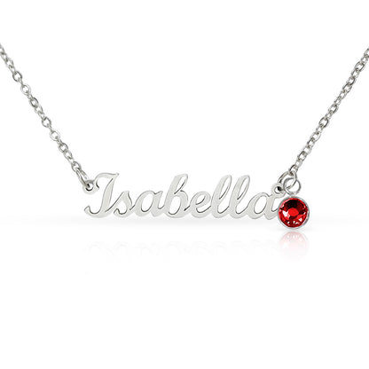 To Mom - A Heartfelt Tribute Custom Name Necklace with Birthstone - From Daughter