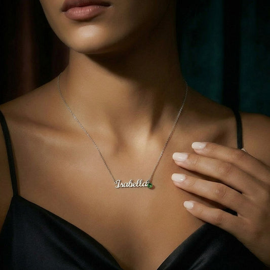 To My Mom - Giving Up Custom Name Necklace with Birthstone - Fro Daughter