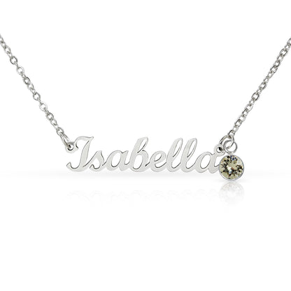 To Mom - A Heartfelt Tribute Custom Name Necklace with Birthstone - From Daughter