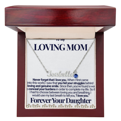 To Mom -  Your Struggles Custom Name Necklace with Birthstone - From Daughter