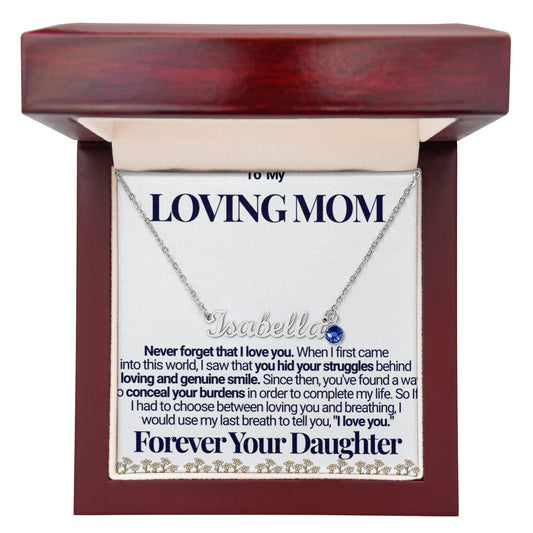 To Mom -  Your Struggles Custom Name Necklace with Birthstone - From Daughter
