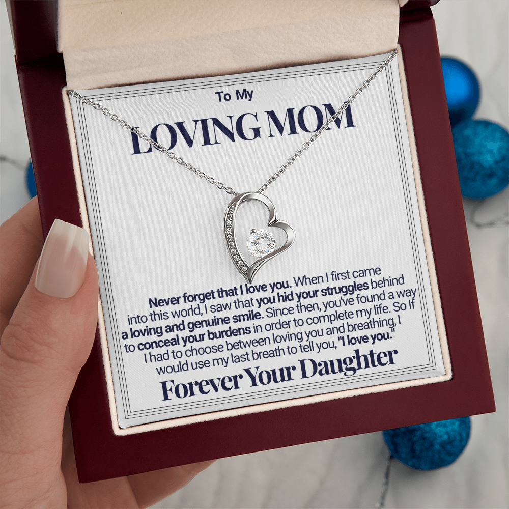 To Mom - Your Struggles Forever Love Necklace - From Daughter
