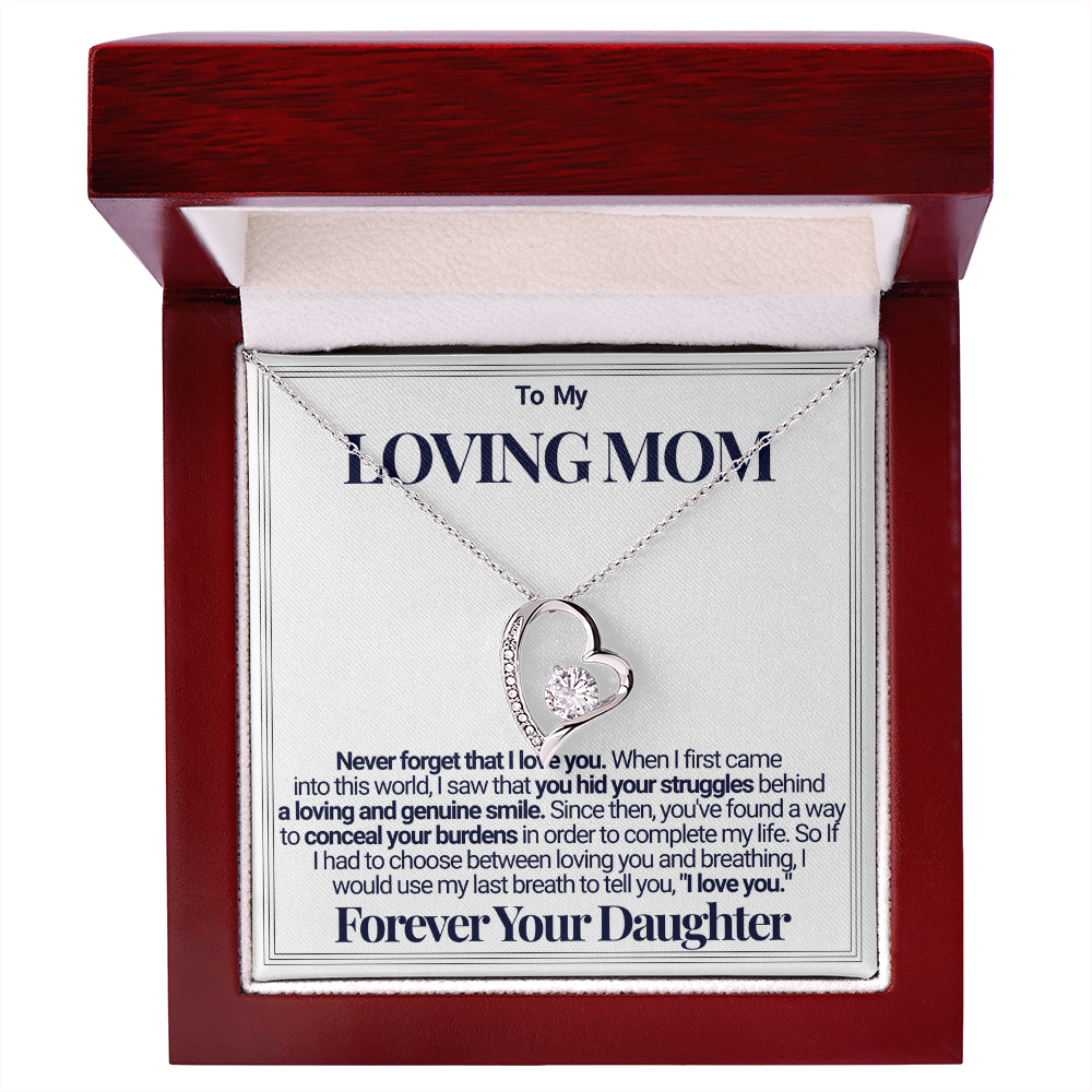 To Mom - Your Struggles Forever Love Necklace - From Daughter