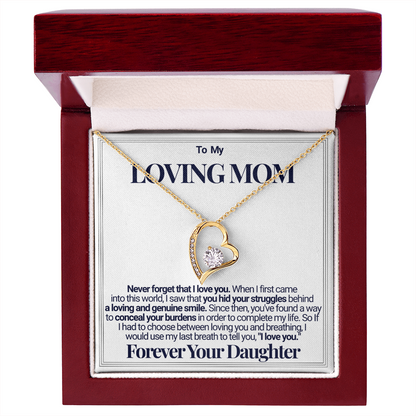 To Mom - Your Struggles Forever Love Necklace - From Daughter