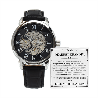 My Grandpa In Every Life  Openwork Watch From Grandson To  Grandpa