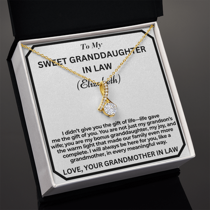 To My Granddaughter In Law - I Didn't Give You The Gift -  Personalised Alluring Beauty Necklace From Garndmother In Law