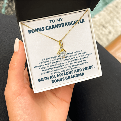 To My Bonus Daughter -One Of The Greatest Blessing- Alluring Beauty Necklace - From Bonus Grandma