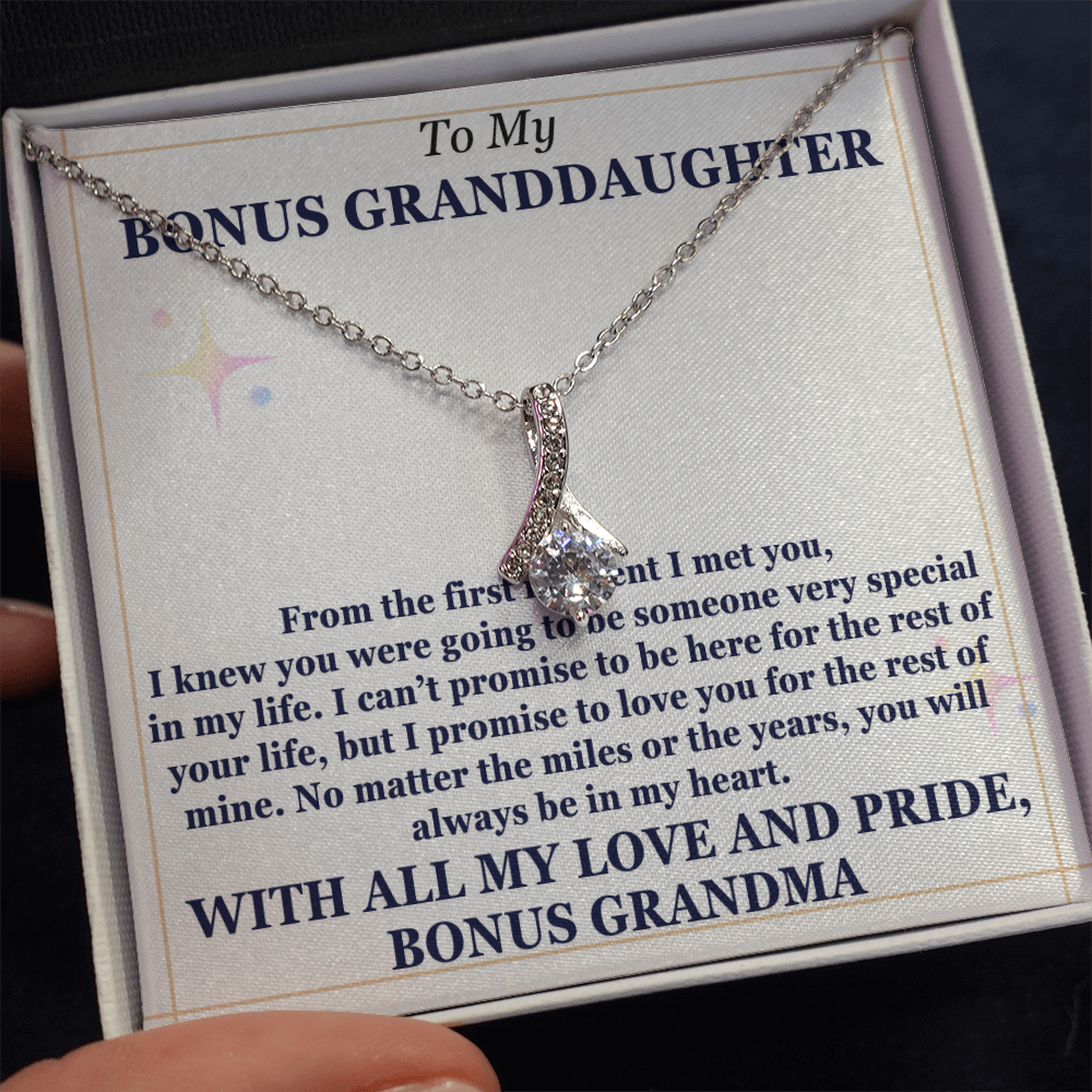 To My Bonus Daughter -I Can't Promised- Alluring Beauty Necklace - From Bonus Grandma