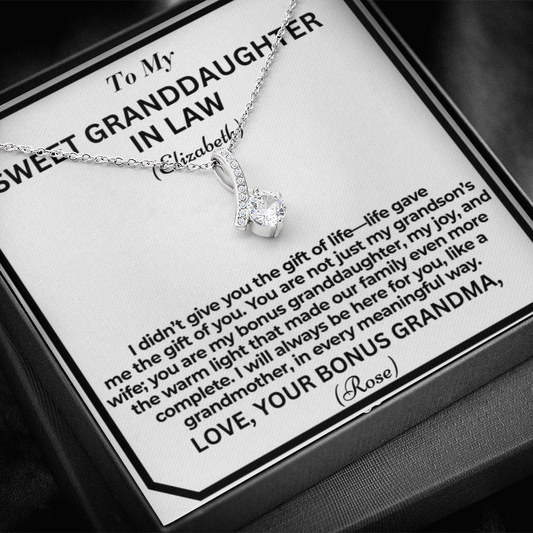 To My Granddaughter In Law Life Gave Me A Gift Personalised Alluring Beauty Necklace From Garndmother In Law