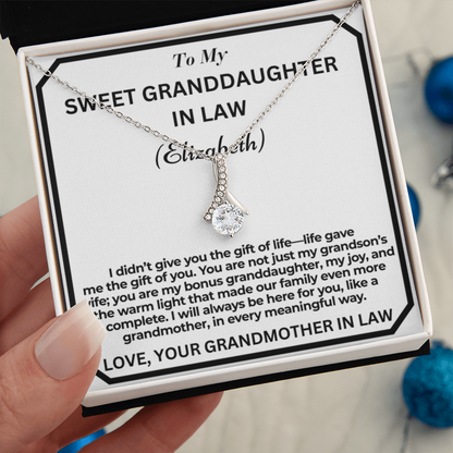 To My Granddaughter In Law - I Didn't Give You The Gift -  Personalised Alluring Beauty Necklace From Garndmother In Law
