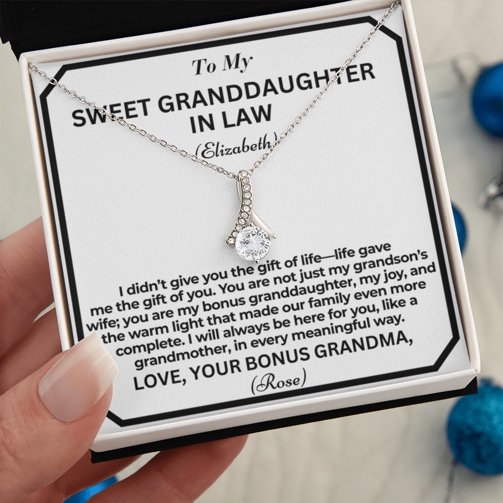 To My Granddaughter In Law Life Gave Me A Gift Personalised Alluring Beauty Necklace From Garndmother In Law