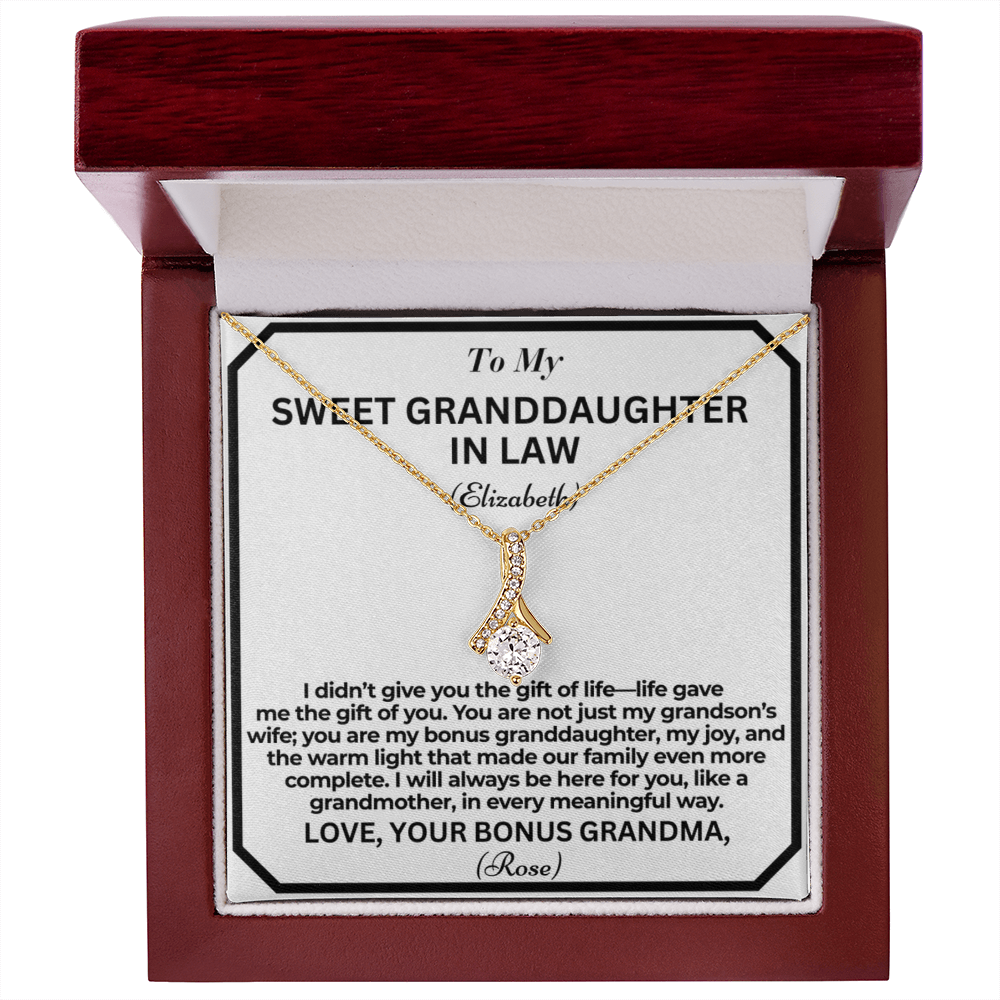 To My Granddaughter In Law Life Gave Me A Gift Personalised Alluring Beauty Necklace From Garndmother In Law