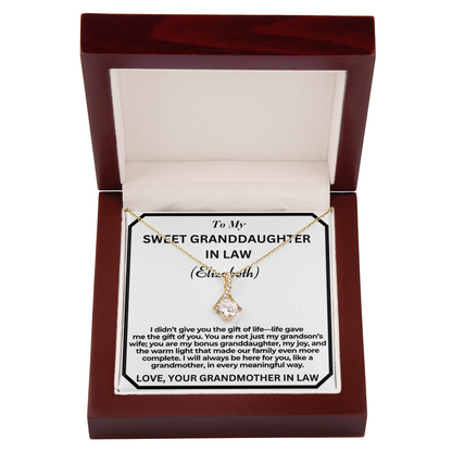 To My Granddaughter In Law - I Didn't Give You The Gift -  Personalised Alluring Beauty Necklace From Garndmother In Law