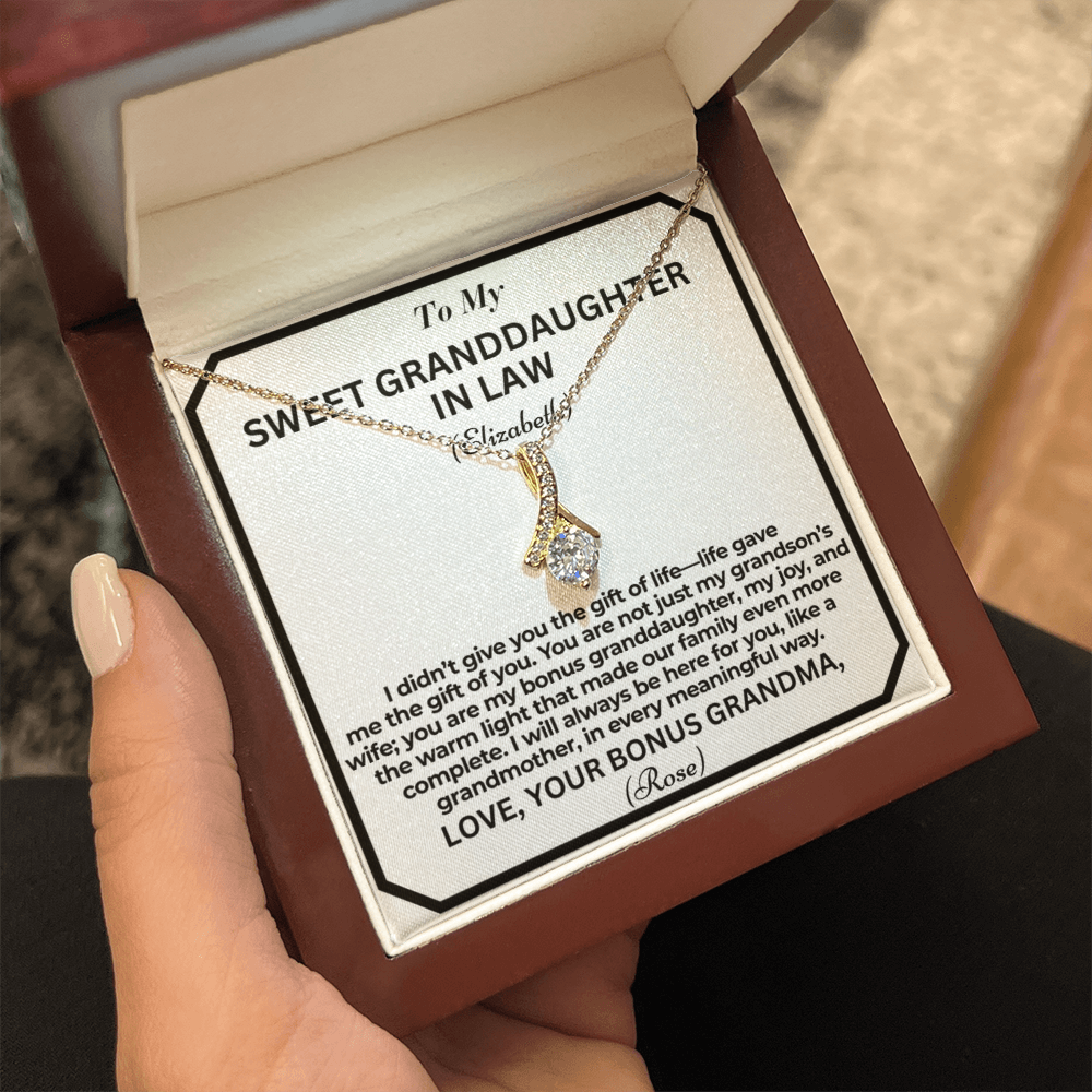 To My Granddaughter In Law Life Gave Me A Gift Personalised Alluring Beauty Necklace From Garndmother In Law