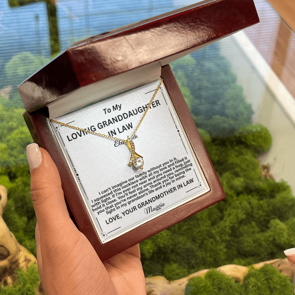 To My Granddaughter In Law I Can't Imagine Our Family Personalised Alluring Beauty Necklace From Garndmother In Law