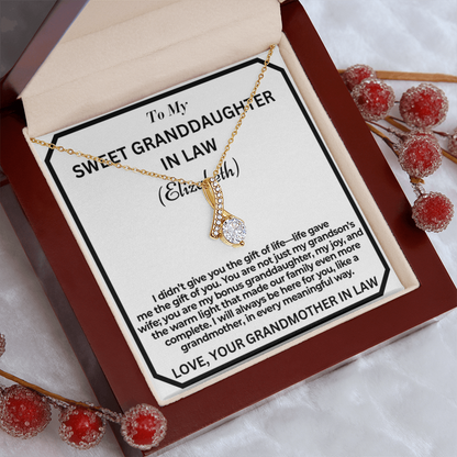 To My Granddaughter In Law - I Didn't Give You The Gift -  Personalised Alluring Beauty Necklace From Garndmother In Law
