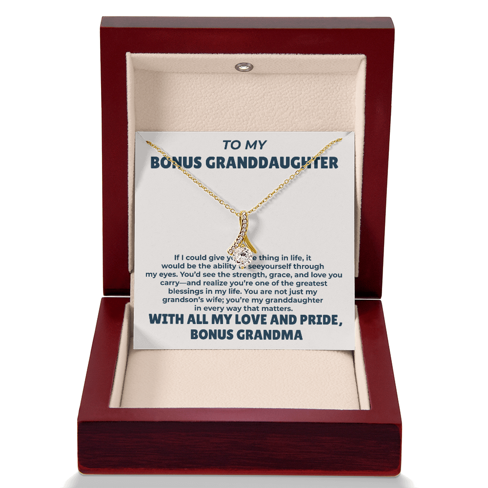 To My Bonus Daughter -One Of The Greatest Blessing- Alluring Beauty Necklace - From Bonus Grandma