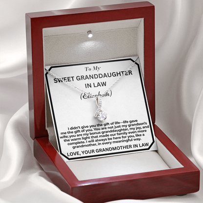 To My Granddaughter In Law - I Didn't Give You The Gift -  Personalised Alluring Beauty Necklace From Garndmother In Law