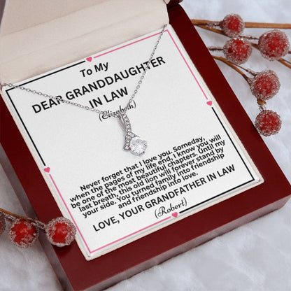 To My Granddaughter In Law Pages Of My Life Personalised Alluring Beauty Necklace From Garndfather In Law
