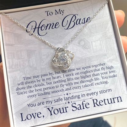 To My Solemate - Nothing Lifts Me Higher Than Your Love- Love Knot Necklace From Aircraft Mechanic Partner