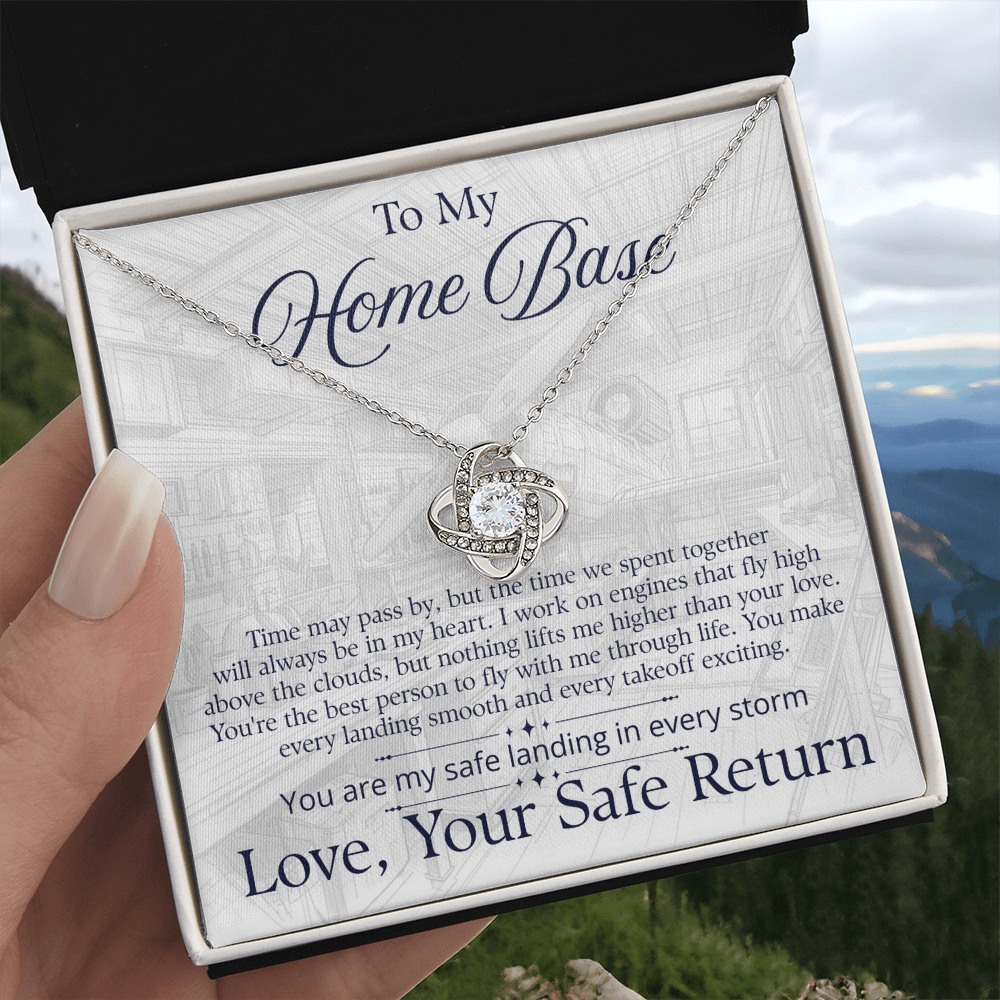 To My Solemate - Nothing Lifts Me Higher Than Your Love- Love Knot Necklace From Aircraft Mechanic Partner