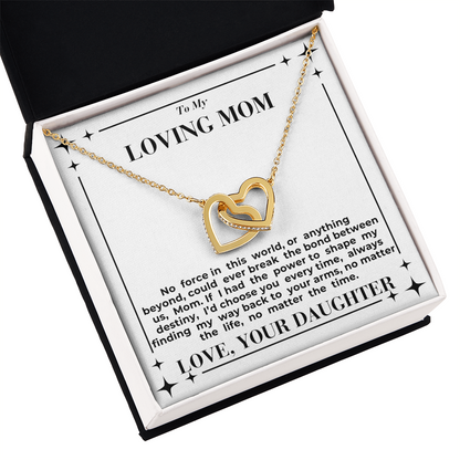 To Mom - My Way Back To Your Arms - Interlocking Hearts Necklace - From Daughter