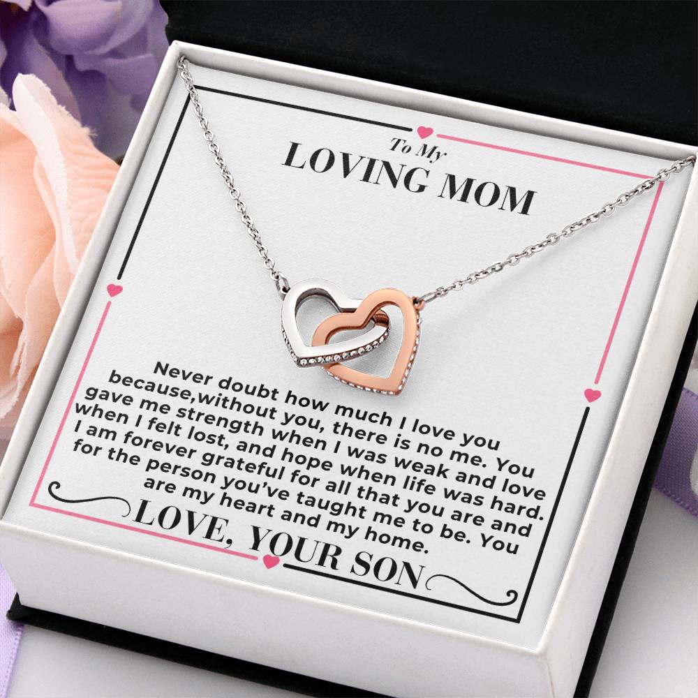 To My Mom - Never Dought About My Love - Interlocking Hearts Necklace - From Son