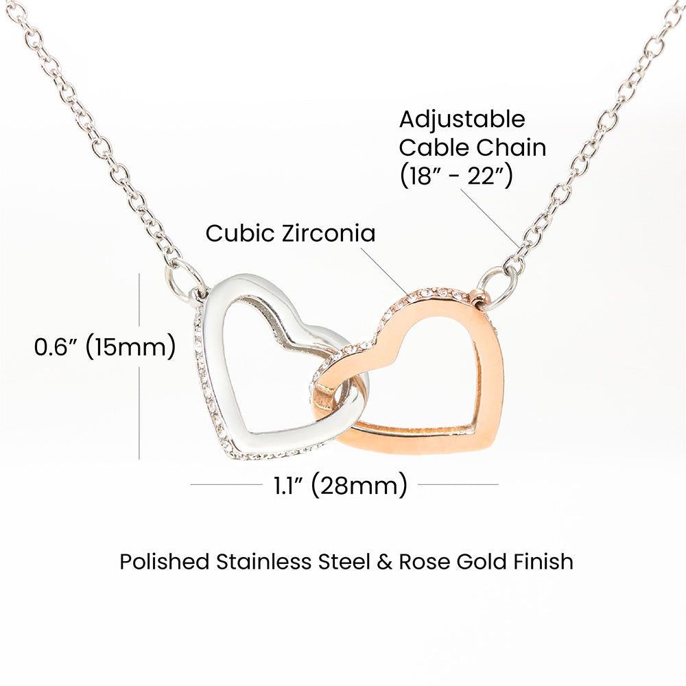 To My Riding Mom - I Owe You  a Lot - Interlocking Hearts Necklace - From Daughter
