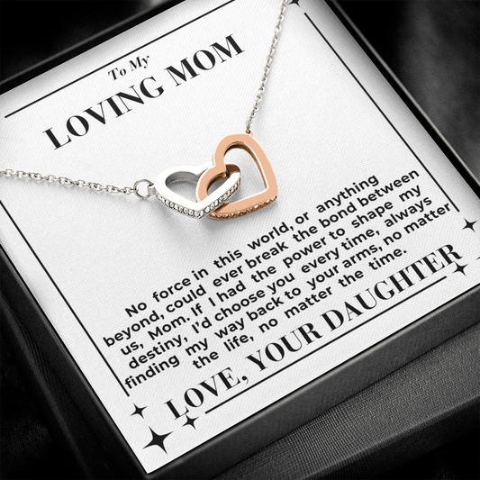 To Mom - My Way Back To Your Arms - Interlocking Hearts Necklace - From Daughter