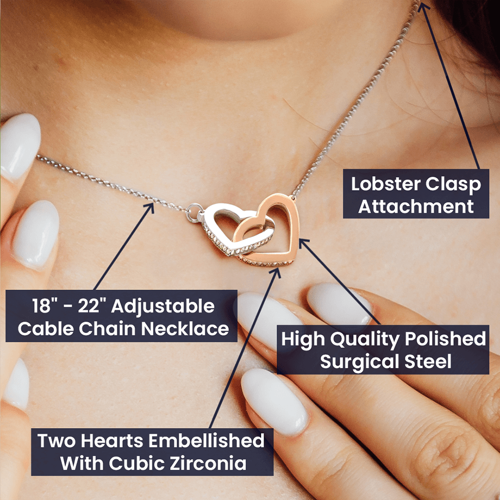 To Mom - My Way Back To Your Arms - Interlocking Hearts Necklace - From Daughter
