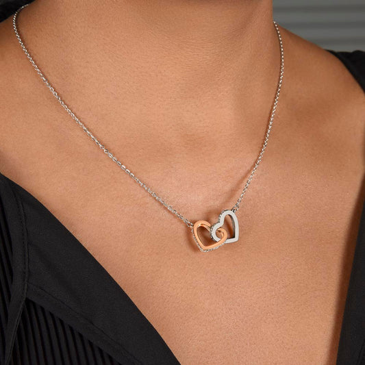 To Mom - My Way Back To Your Arms - Interlocking Hearts Necklace - From Daughter