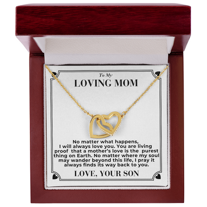 To Mom - No Matter What Happens, - Interlocking Hearts Necklace - From  Son