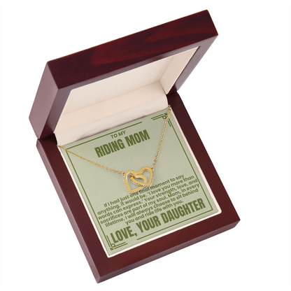 To My Riding Mom - Sit Behind You - Interlocking Hearts Necklace - From Daughter