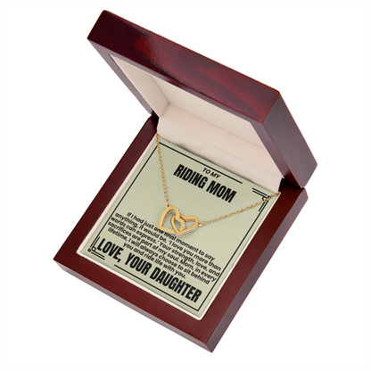 To My Riding Mom - Ride Life With You - Interlocking Hearts Necklace - From Daughter