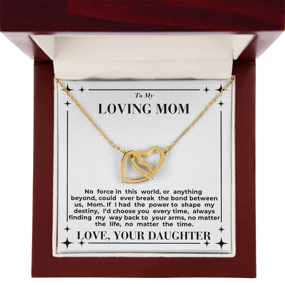To Mom - My Way Back To Your Arms - Interlocking Hearts Necklace - From Daughter