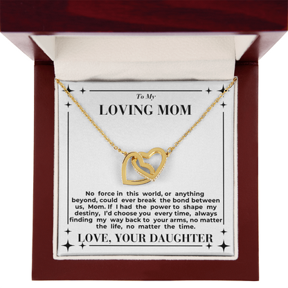 To Mom - My Way Back To Your Arms - Interlocking Hearts Necklace - From Daughter