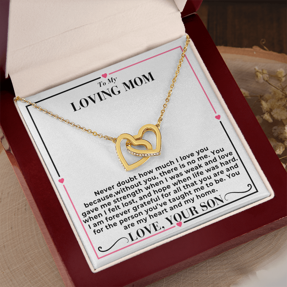 To My Mom - Never Dought About My Love - Interlocking Hearts Necklace - From Son