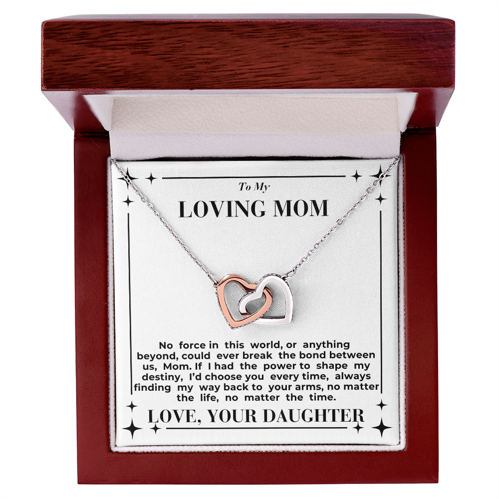 To Mom - My Way Back To Your Arms - Interlocking Hearts Necklace - From Daughter