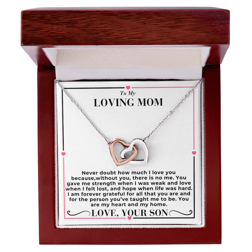 To My Mom - Never Dought About My Love - Interlocking Hearts Necklace - From Son