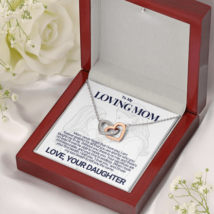 To My Mom - Your Sacrifices - Interlocking Hearts Necklace - From Daughter