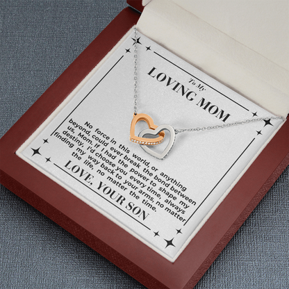 To Mom - My Way Back To Your Arms - Interlocking Hearts Necklace - From Son